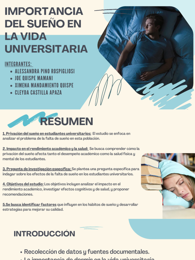 Impacto del Sueño en Estudiantes Universitarios | PDF | Dormir | La ...