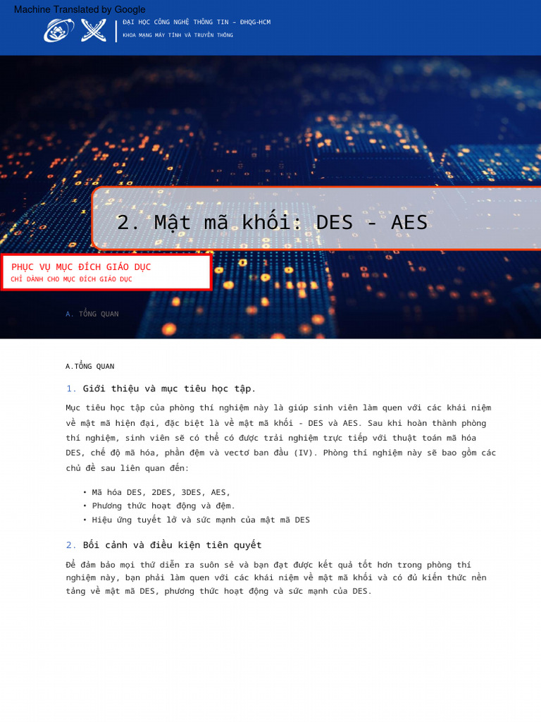 Lab02 - Block Ciphers DES - AES | PDF