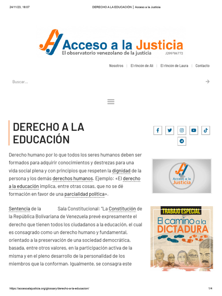 DERECHO A LA EDUCACIÓN Acceso A La Justicia | PDF | Democracia ...