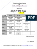 Emploi Du Temps Semestre1 Semaine02 Du 09 Au 14 Octobre 2023 ISE