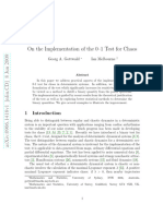 On The Implementation of The 0-1 Test For Chaos: Georg A. Gottwald Ian Melbourne