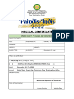 PAINDIS INDIS 2022 Medical Certificate