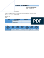 Releve de Compte: Date Description Montant Solde 405 FCFA 405 FCFA