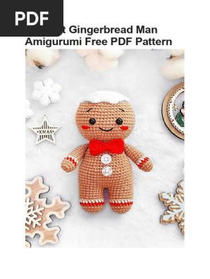Crochet Gingerbread Man Amigurumi Free PDF Pattern