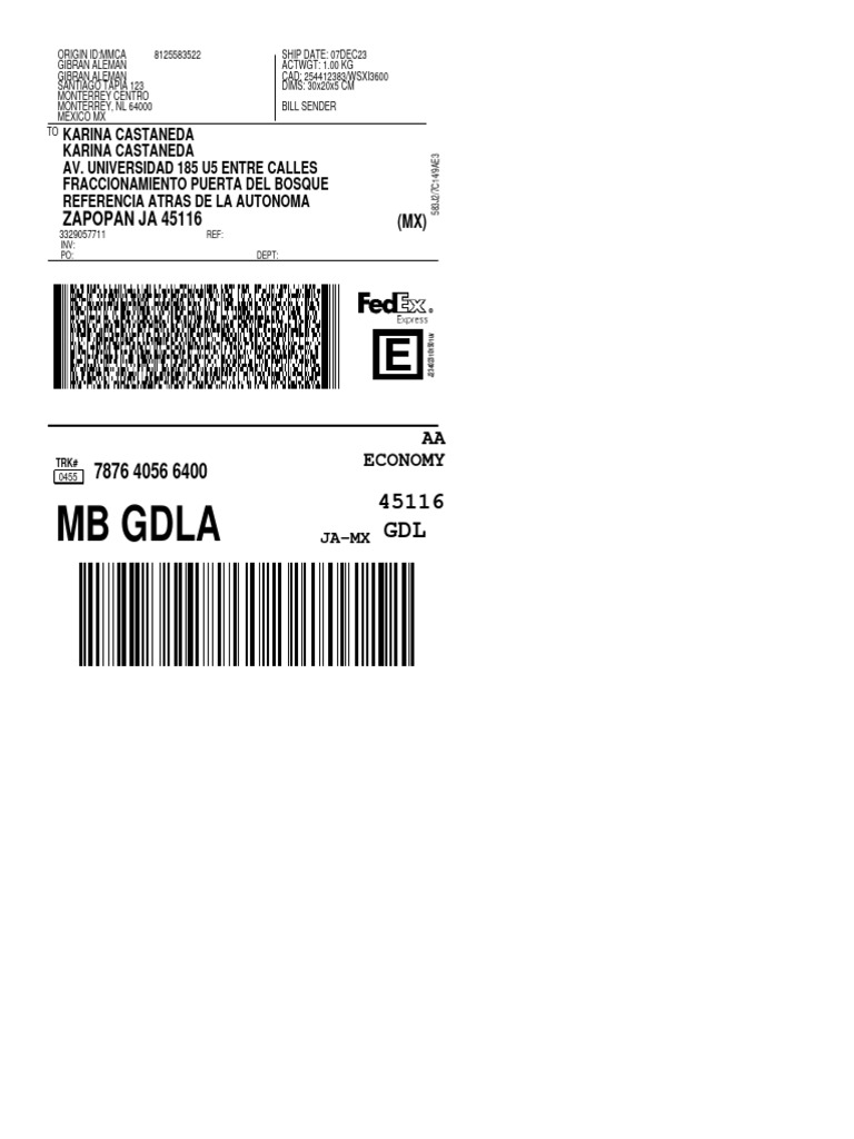 MB Gdla: Zapopan Ja 45116 | PDF
