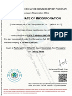 Certificate of Incorporation Eagle Mining