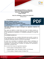 Guía de Actividades y Rúbrica de Evaluación Writing Forum