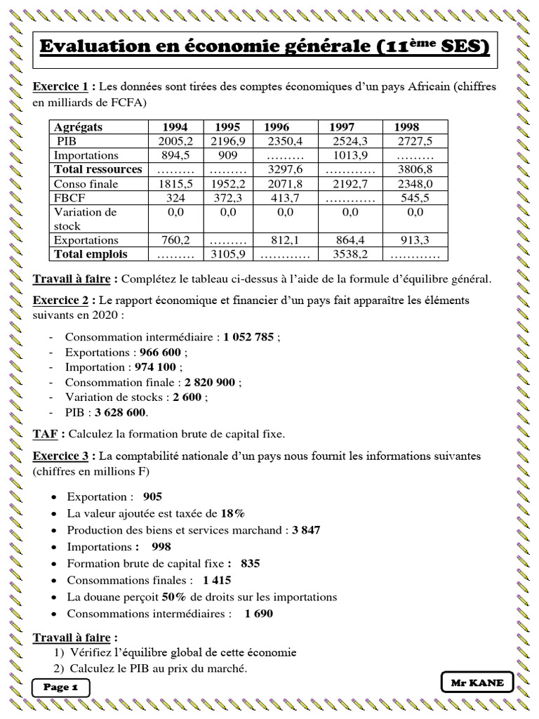 Analyse de la FBCF en économie nationale | PDF | Produit intérieur brut ...