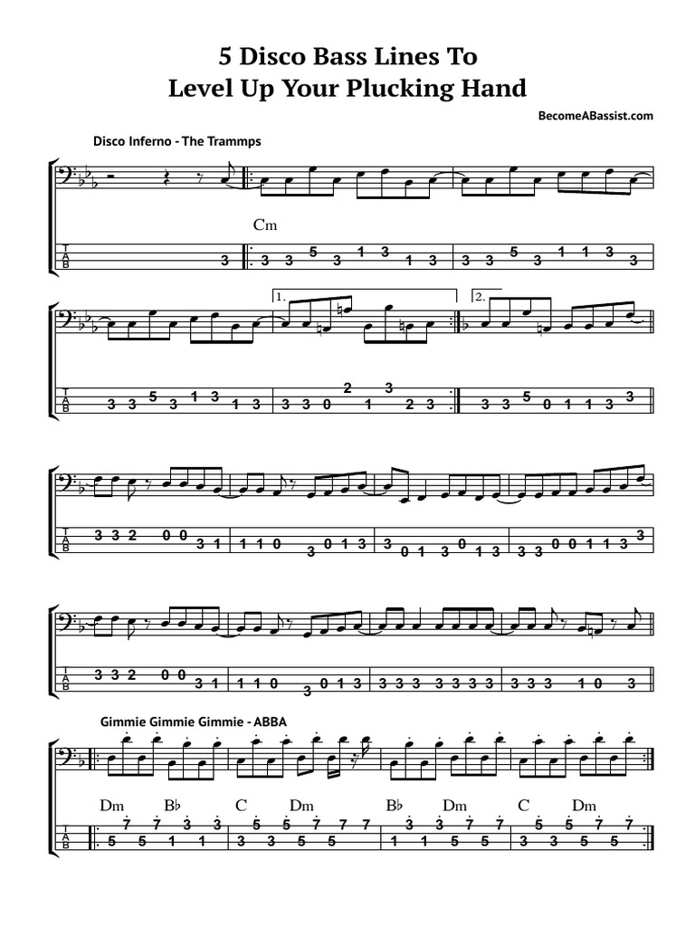 5 Disco Bass Lines | PDF