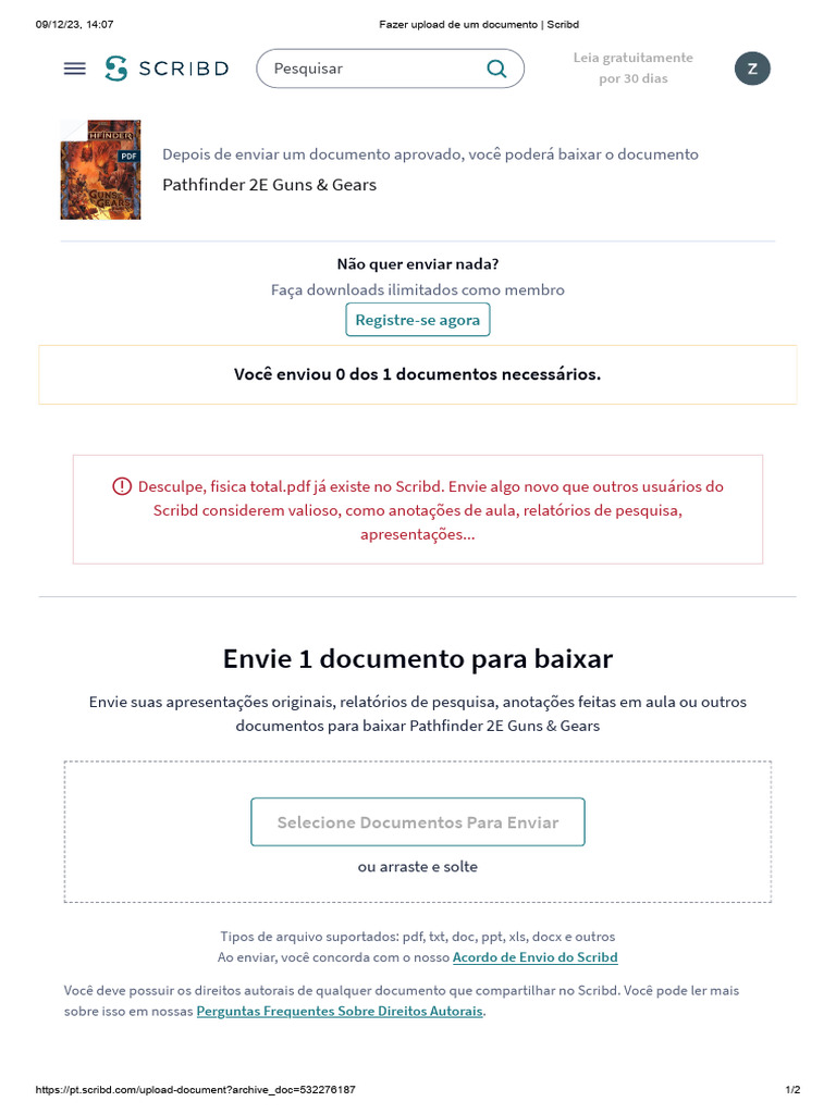 Fazer Upload de Um Documento - Scribd | PDF | Scribd | Ciberespaço