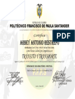 Arbey Antonio Restrepo (Titulo Transito y Transporte) Politecnico Francisco de Paula Santander