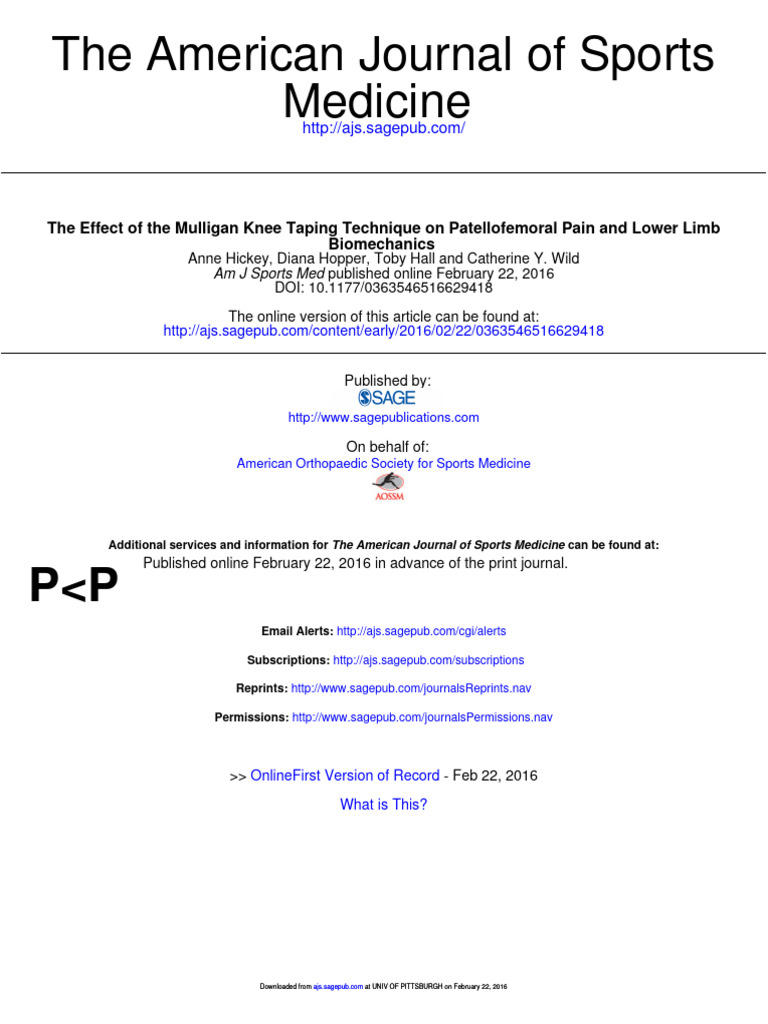 Mulligan Knee Taping PDF Knee Anatomical Terms Of Motion