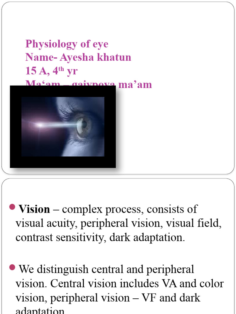 Physiology of Eye and Visual Acuity | PDF