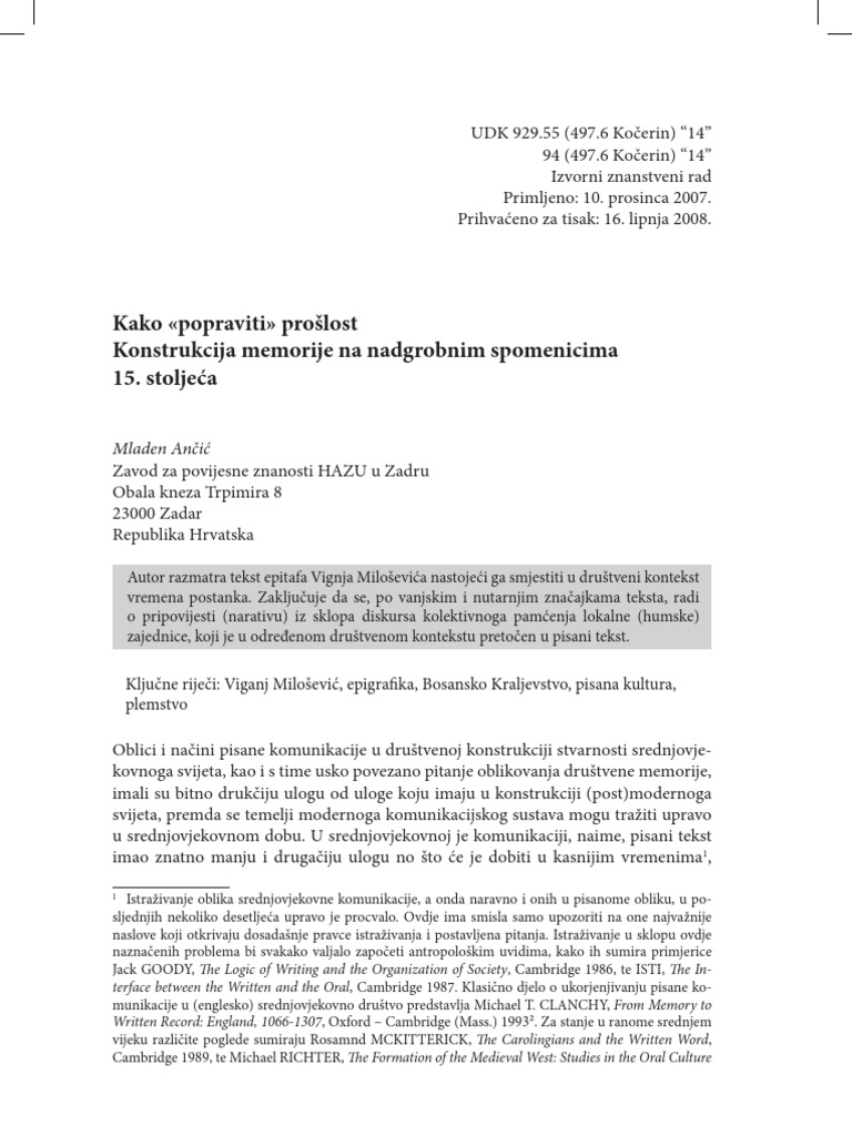 Ancic Kako Popraviti Proslost PDF