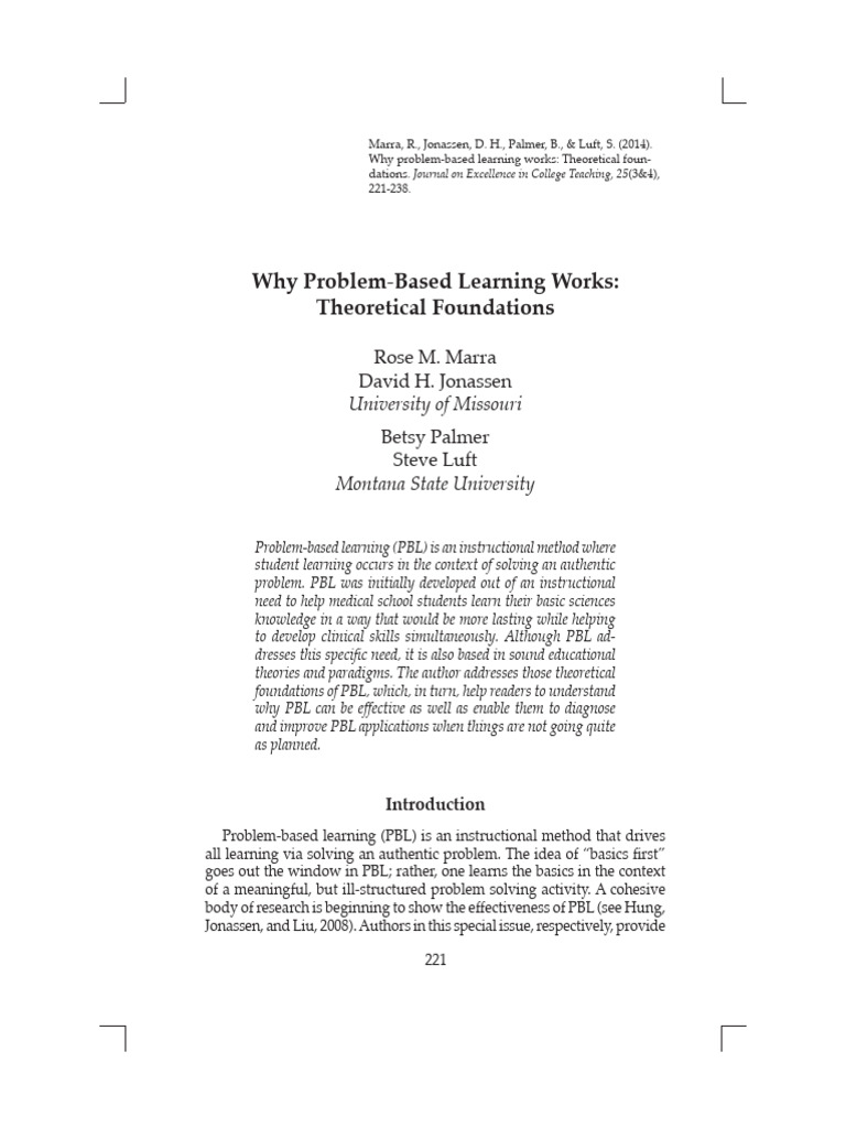 Why problem based learning works pdf constructivism philosophy of