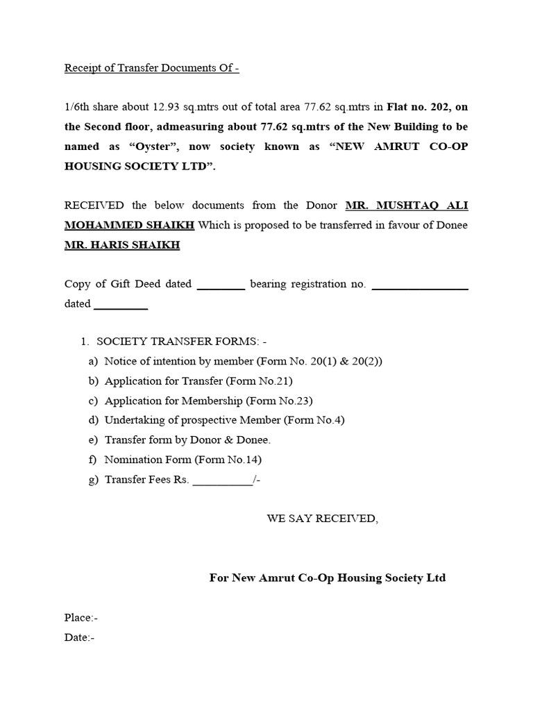 Transfer Document (Mushtaqali Shaikh) | PDF | Private Law | Justice