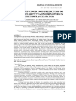 Impact of Covid 19 On Predictors of Intent To Quit Women Employees in The Insurance Sector