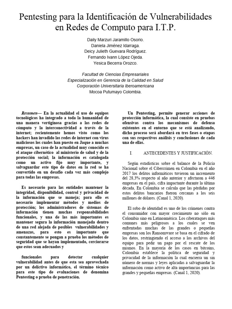 Pentesting para Vulnerabilidades en Redes | PDF | Prueba de penetración ...