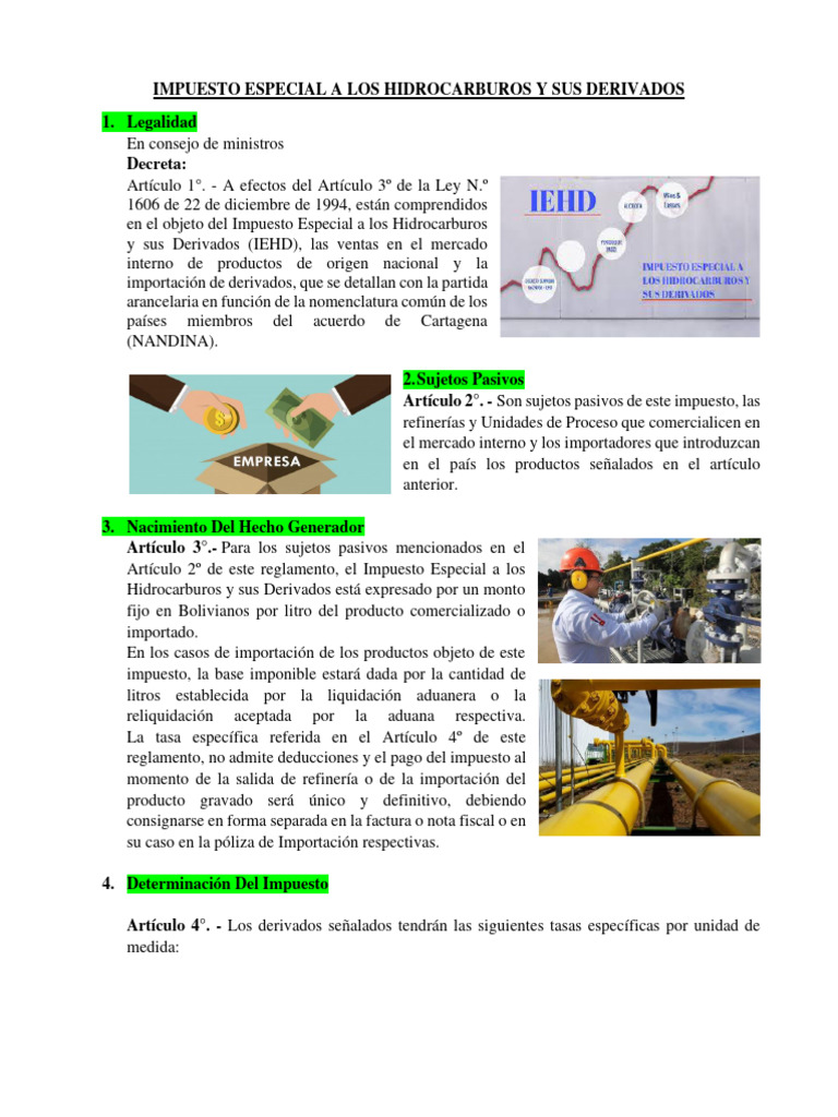 Impuesto Especial A Los Hidrocarburos y Sus Derivados | PDF | Impuestos ...