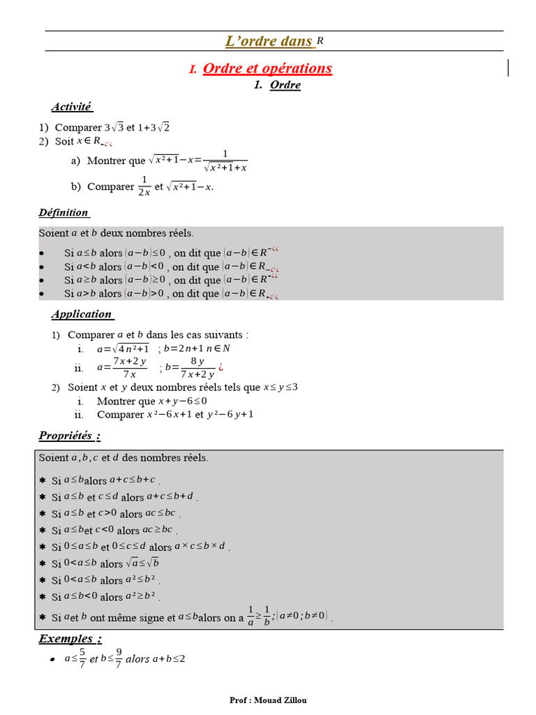 Ordre Dans R | PDF