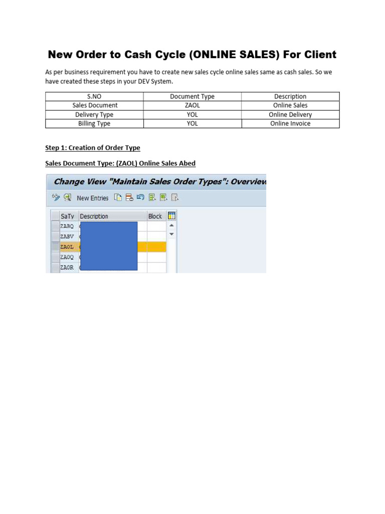 Online Sales Process Sap Sd Pdf