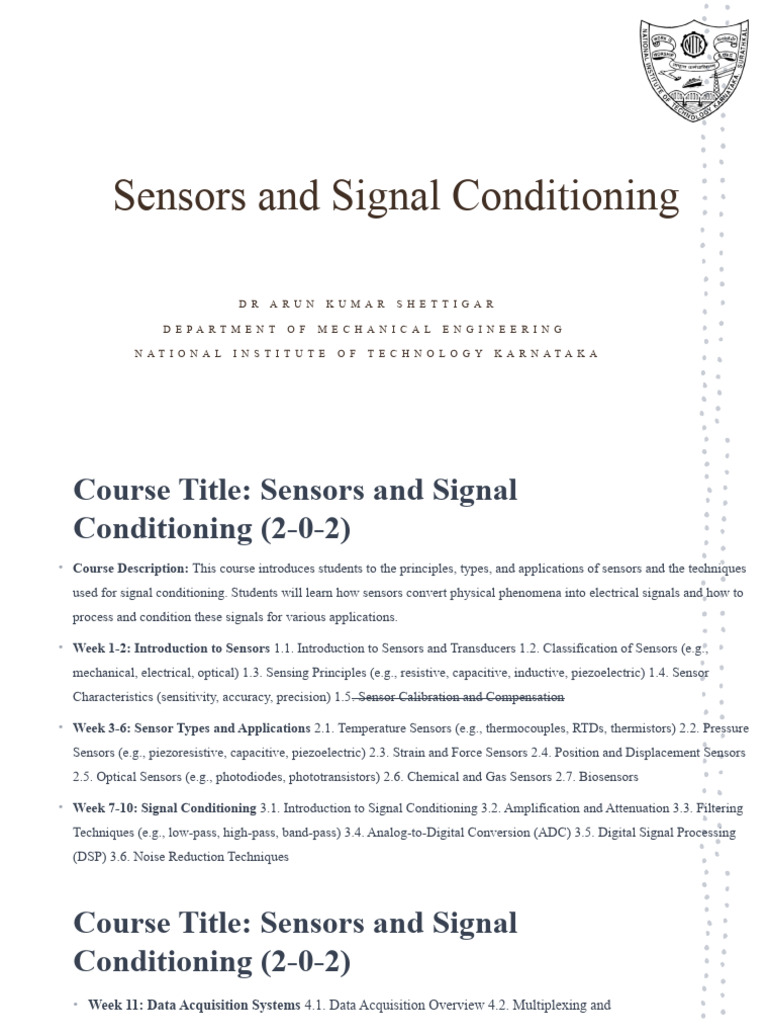 Sensors and signal conditioning lecture PDF