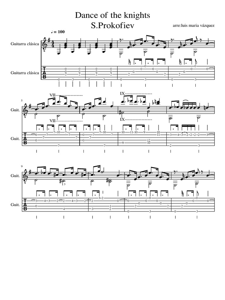 PDF thumbnail for Prokofiev Dance of The Knights in a practice-oriented format