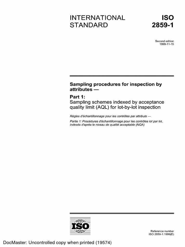 ISO 2859-1 Compliance Overview | PDF