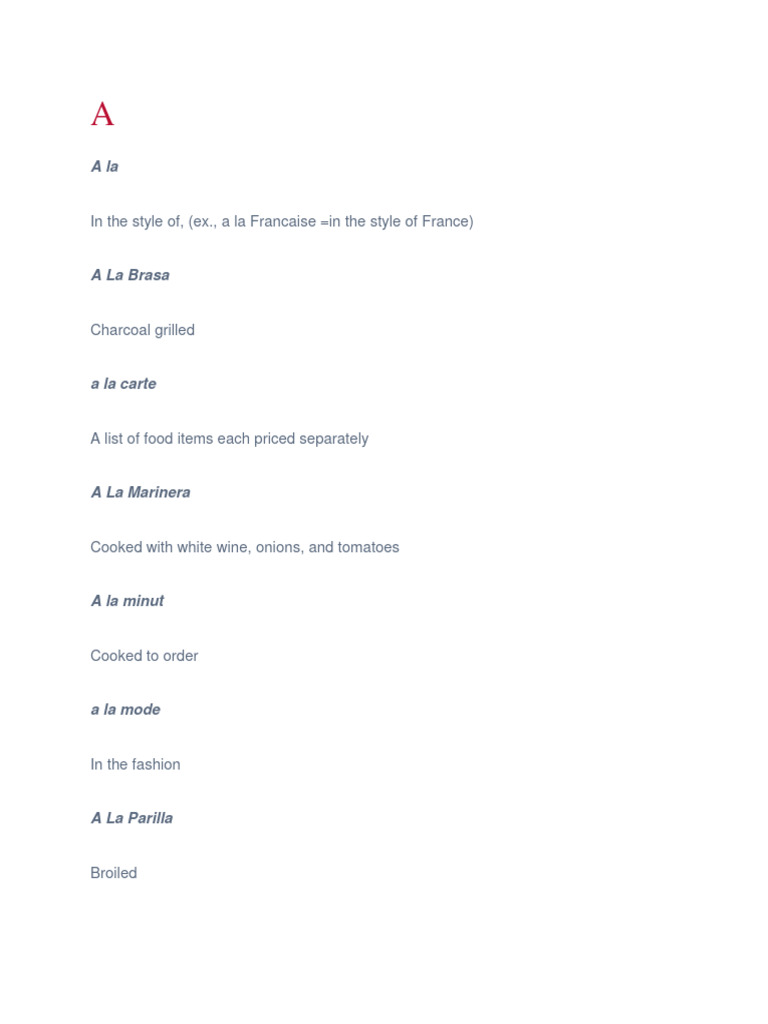 The Complete Glossary of Cooking Terms for the Culinary Arts PDF