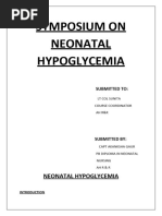 Neonatal Hypoglycemia