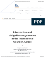 Intervention and Obligations Erga Omnes at The International Court of Justice - Centre For International Law