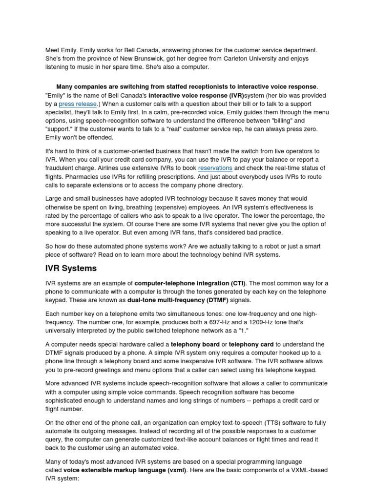 How IVR Works | PDF | Interactive Voice Response | Telephone