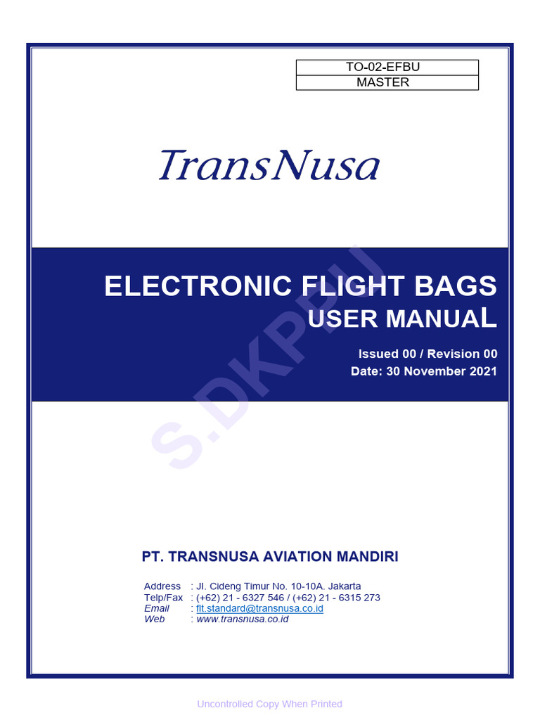 Transnusa EFB User Manual 2021 | PDF | I Pad | Cockpit