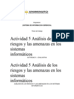 Análisis de Los Riesgos y Las Amenazas en Los Sistemas Informáticos