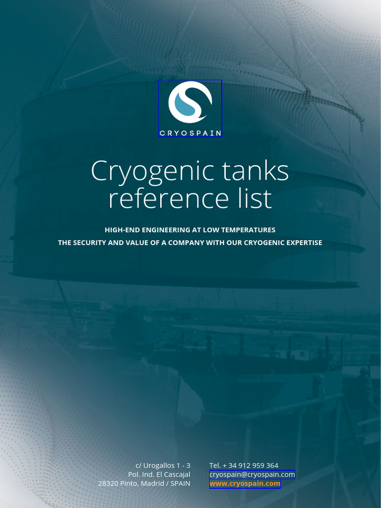 Cryogenic Tanks Reference List 2023 Ok PDF Cryogenics Transparent