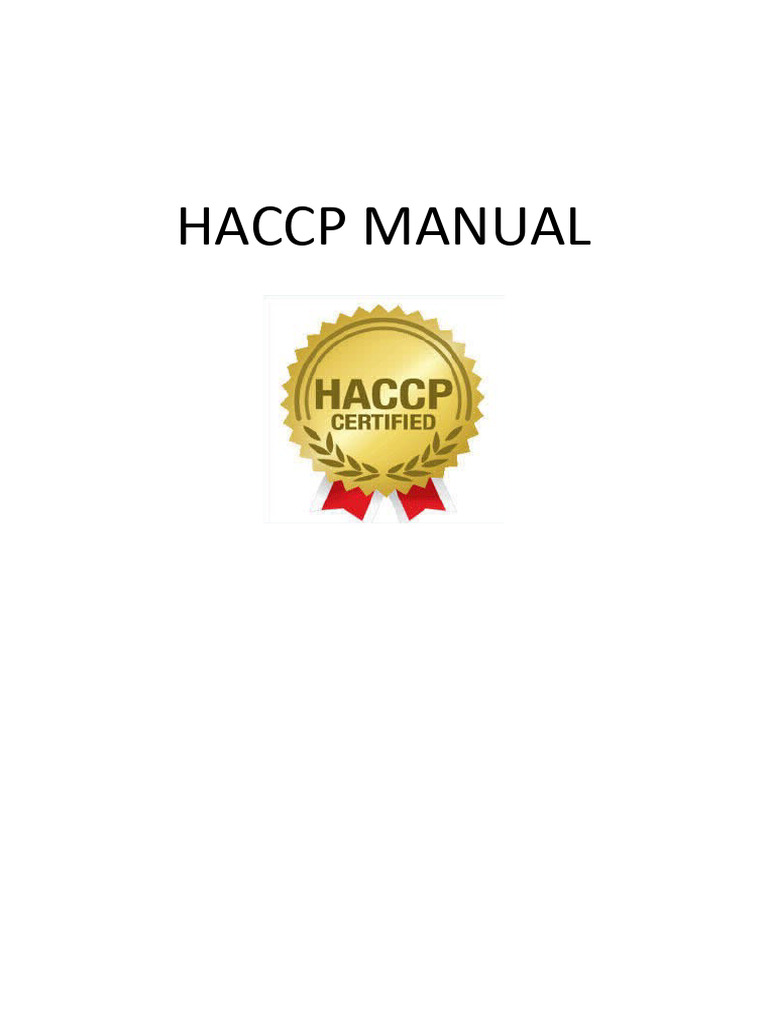 HACCPManual PDF Food Safety Hazard Analysis And Critical Control