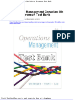 Full Download Operations Management Canadian 5th Edition Stevenson Test Bank