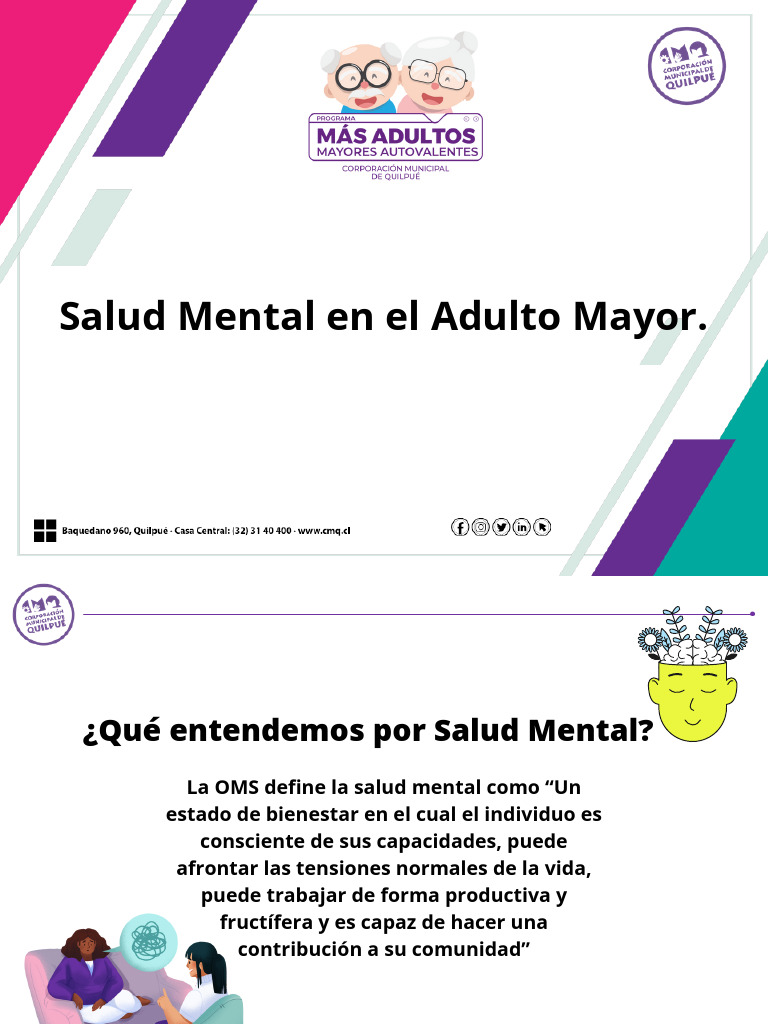 Salud Mental en Adultos Mayores | PDF | Ansiedad | Depresión (estado de ...
