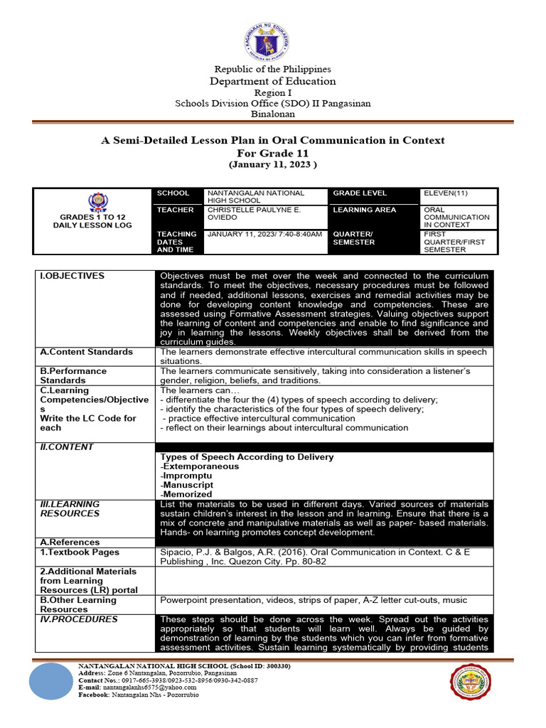 LESSON PDF Learning Curriculum