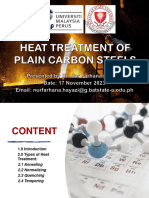 Heat Treatment of Plain Carbon Steels
