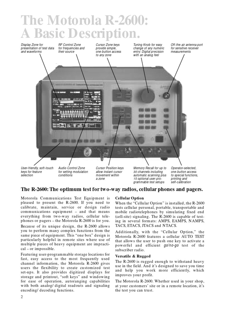 Motorola R2600 Spec Sheet | PDF | Information And Communications ...