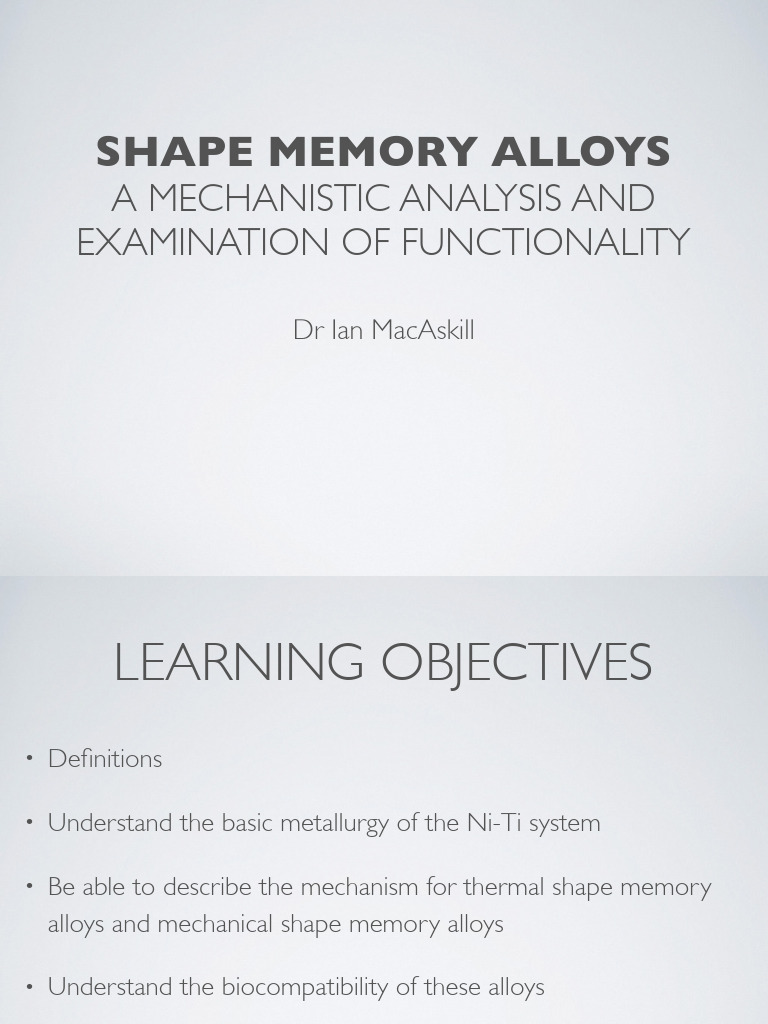 Lecture 6 - Shape Memory Alloys 2022 | PDF | Shape Memory Alloy | Alloy