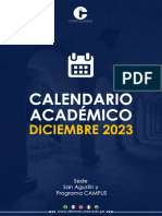 Calendario Academico Diciembre 2023 San Agustín y Campus