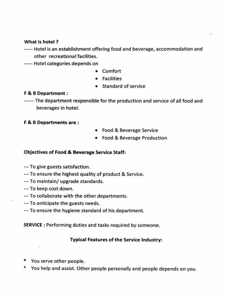 Food and Beverage Service PDF