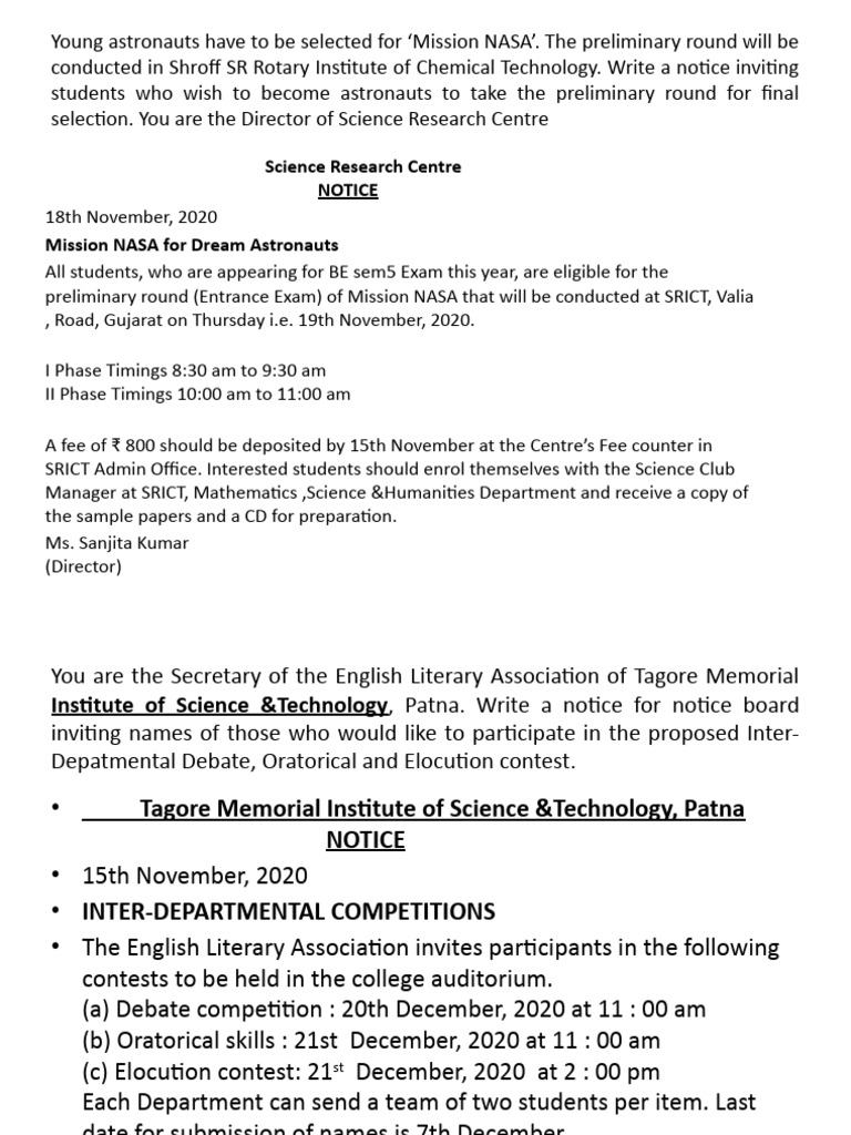 Notice &memo | PDF | Memorandum | Communication