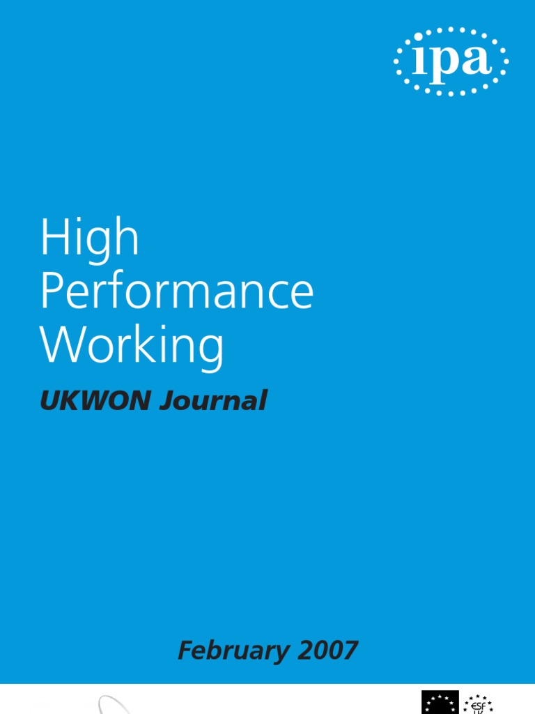 High Performance Working1 | PDF | Employment | European Union