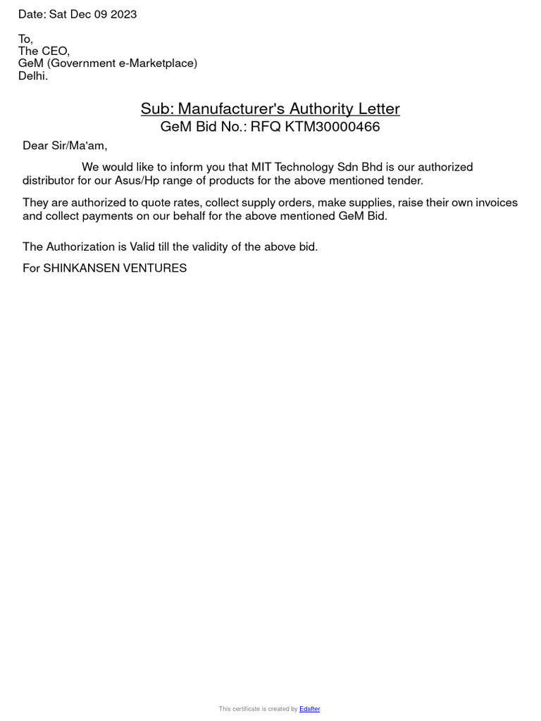 OEM Authorization Letter (1) PDF