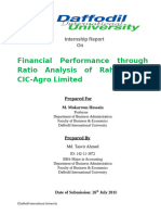 Financial Performance Through Ratio Analysis of Rahimafrooz CIC Agro Limited