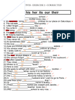 Possessive Adjectives - Exercises 2 - CORRECTED