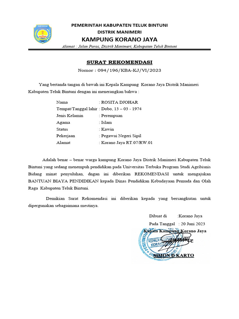 Surat Rekom | PDF